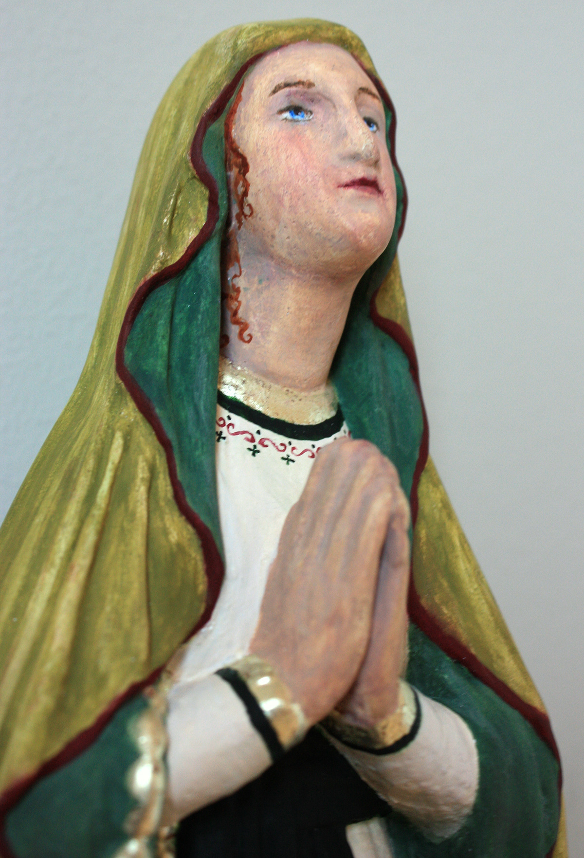 maria Polychromeren plaster statue beeld gips tempera Ei tempera Maria statue