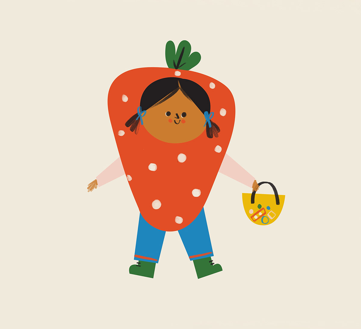 Child dressed up as a strawberry
