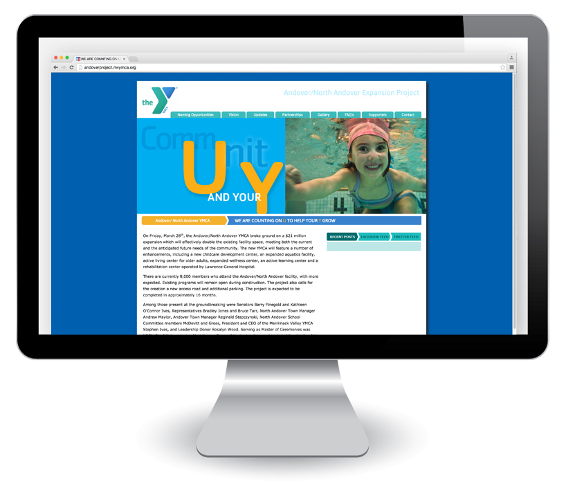 Adobe Portfolio ymca community Capital campaign Web print