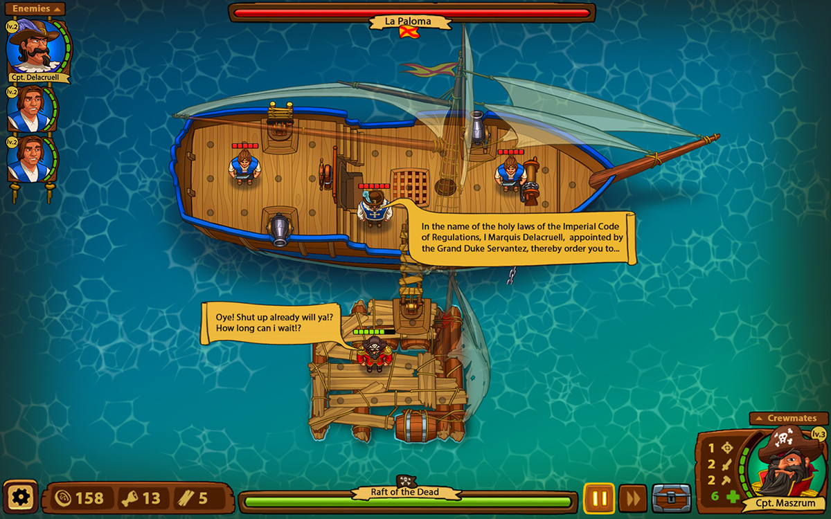 pirates game captain ship Caribbean concept design islands battle top down rpg corsair skeleton naval warfare