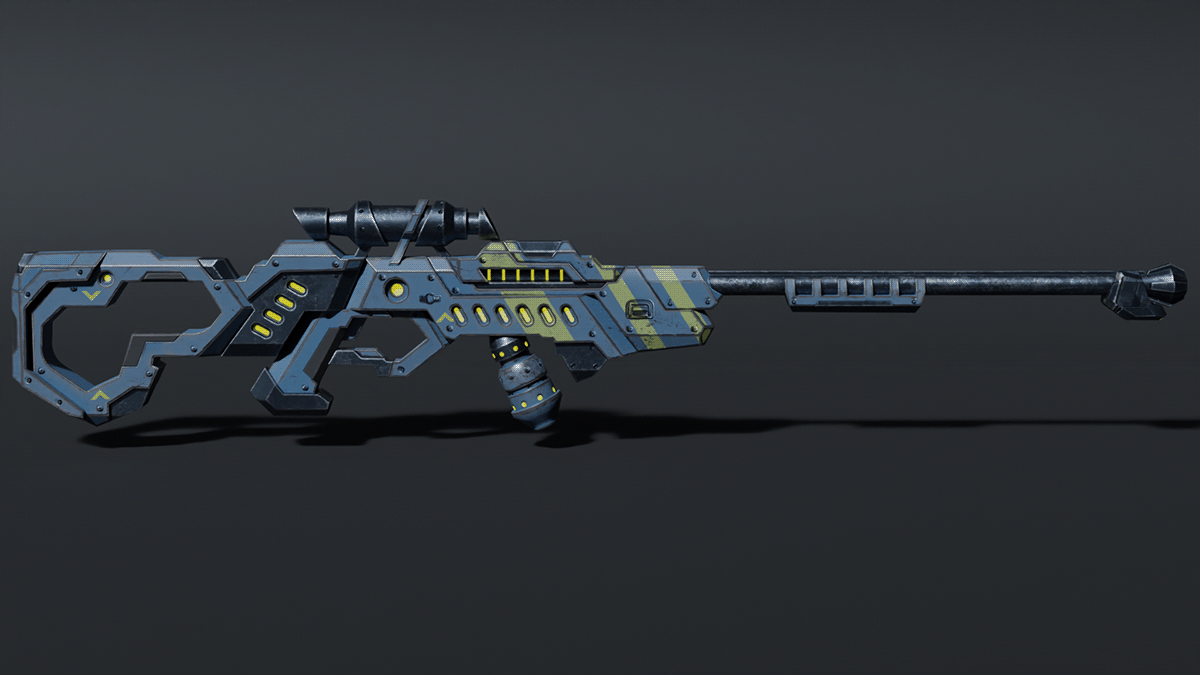 Weapon guns Sci fi Gun Sniper shooting 3D model Game Art mobile game 3d art casual game