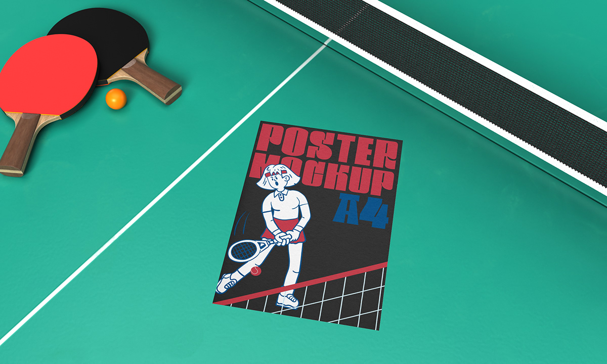 poster tennis Mockup mock up mockup design Poster Mockup poster mockup psd Sport mockup mockup template tennis mockup