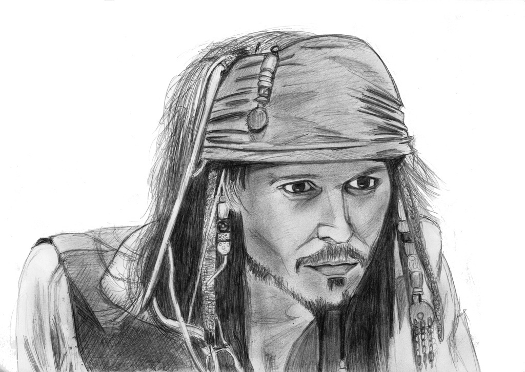Original drawing of my fantasy, Jack Sparrow & I, signed by Johnny Depp...
