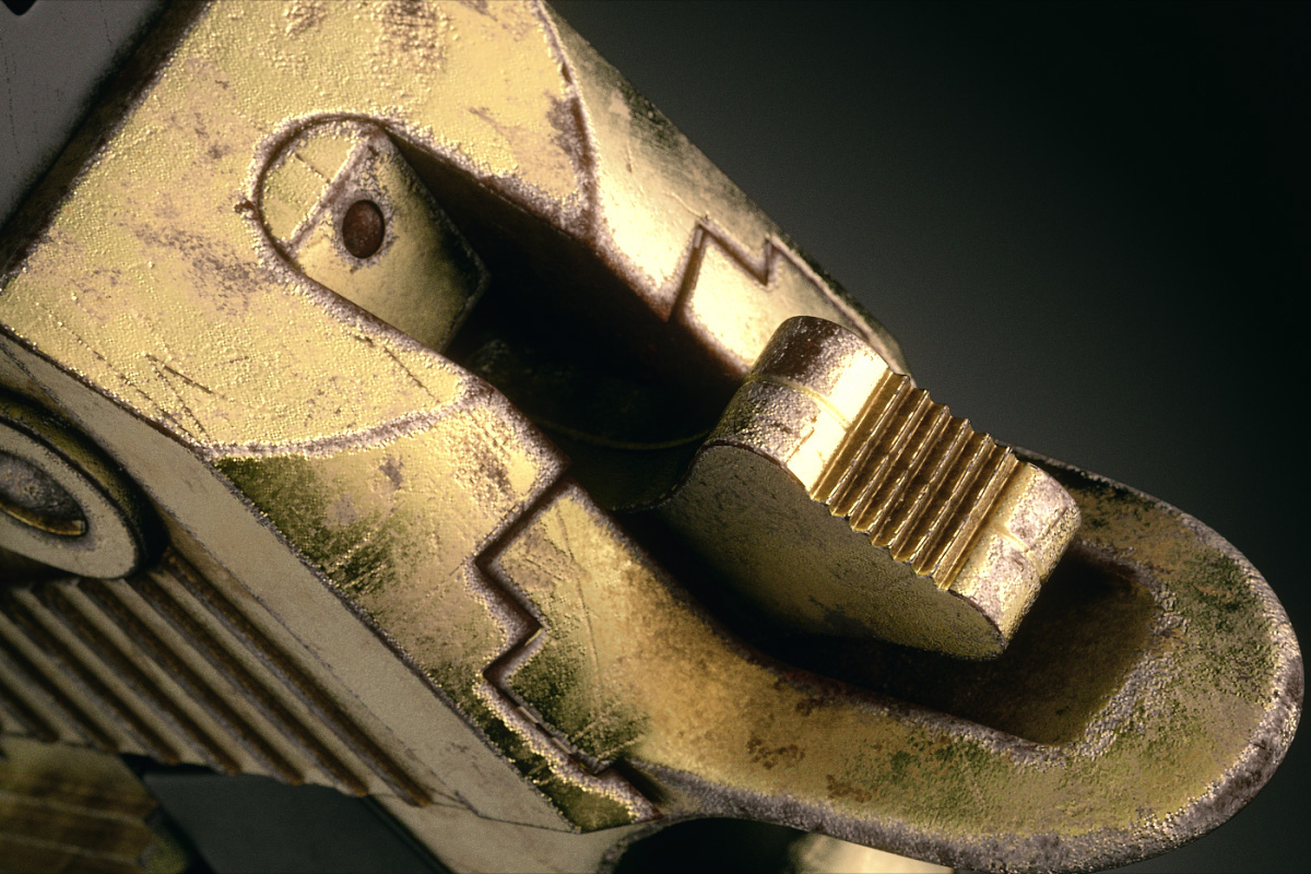 3D design realistic Render CGI visualisation Desert Eagle gold glow rough golden Scratches pistol Gun Weapon