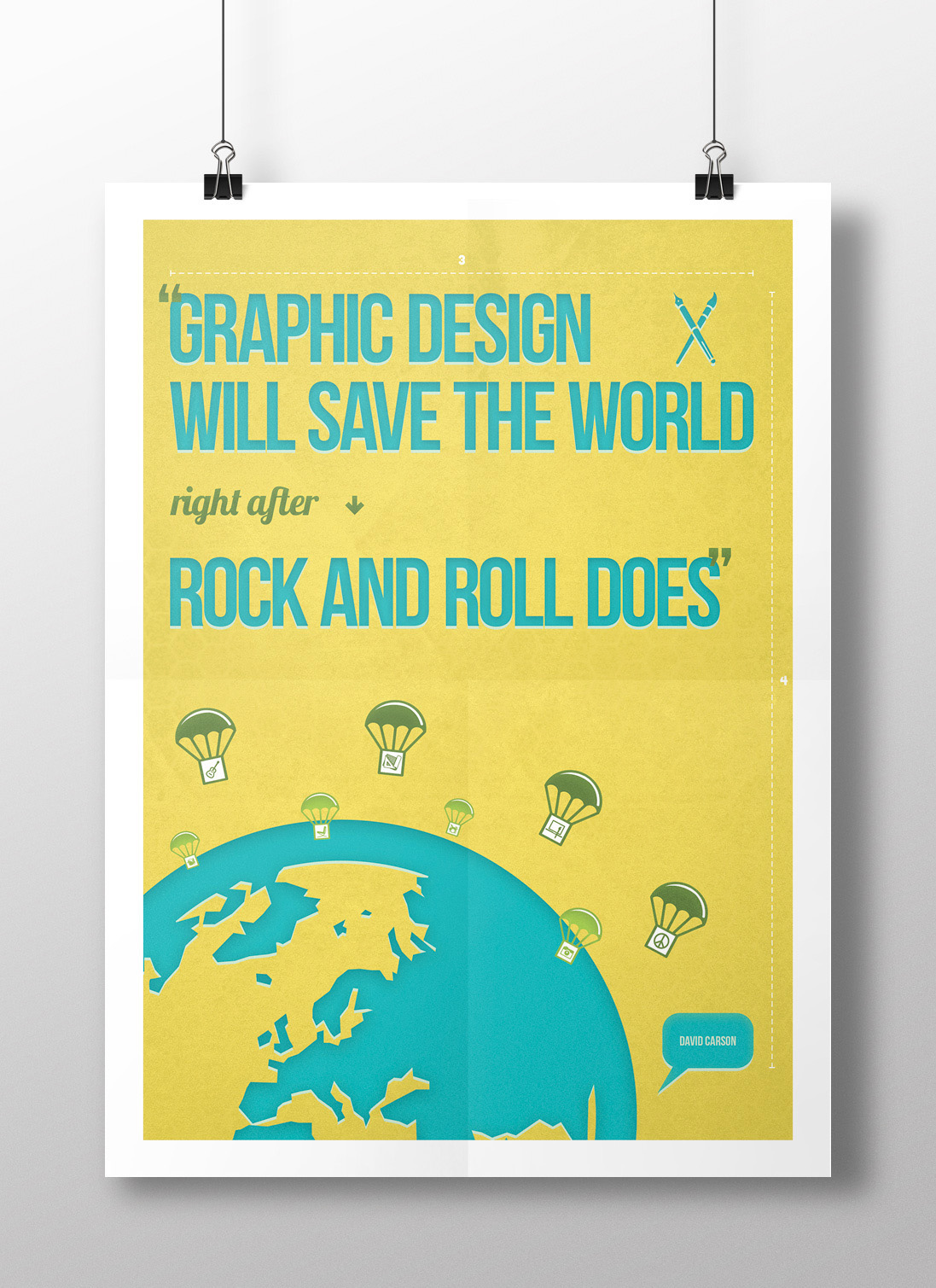 design poster rocknroll savetheworld david carson DavidCarson world