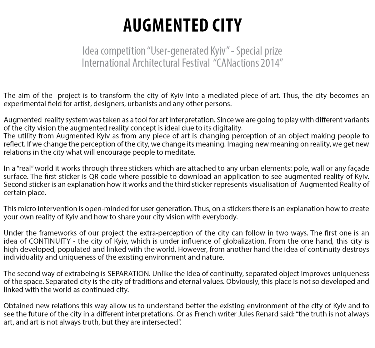 augmented reality AR QR Code digital city experiment