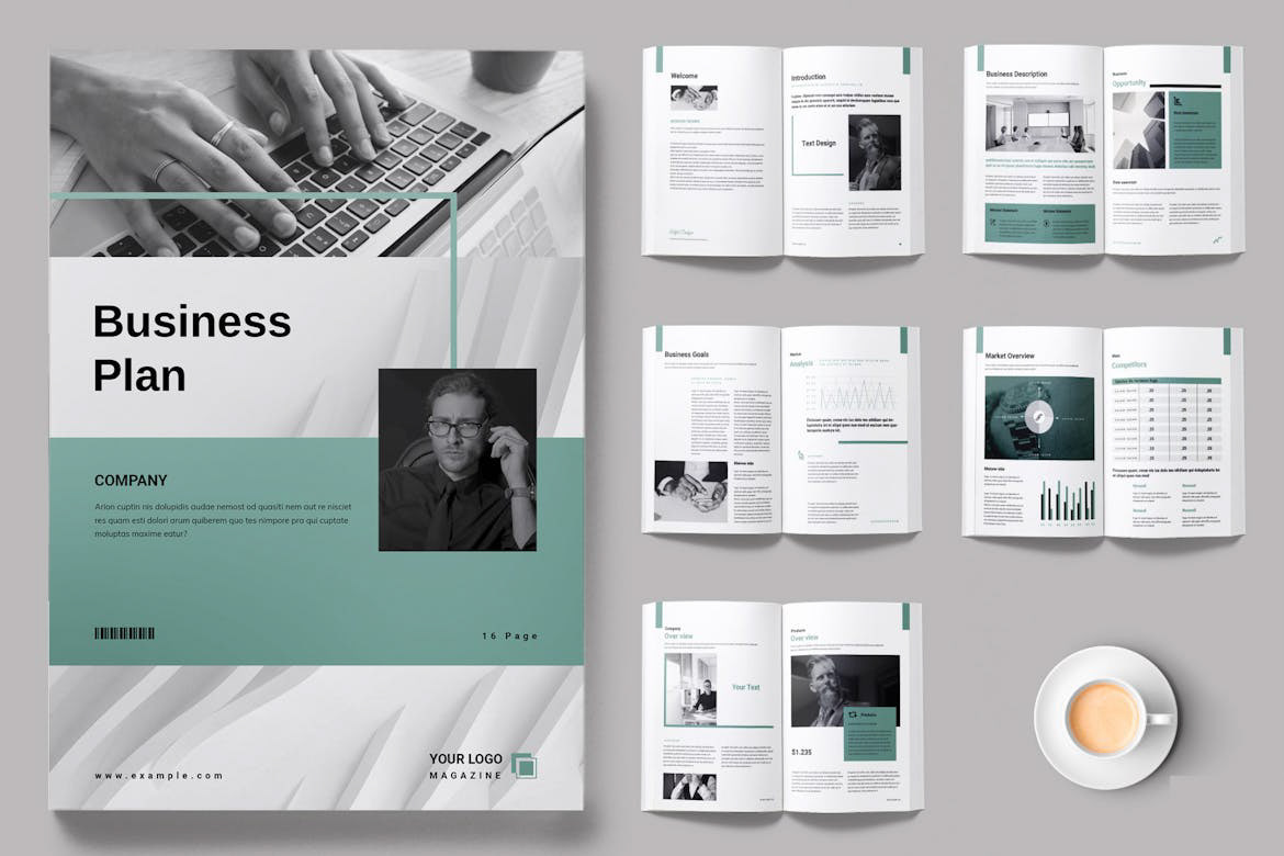 business business profile clean company InDesign infographic elegant corporate design green