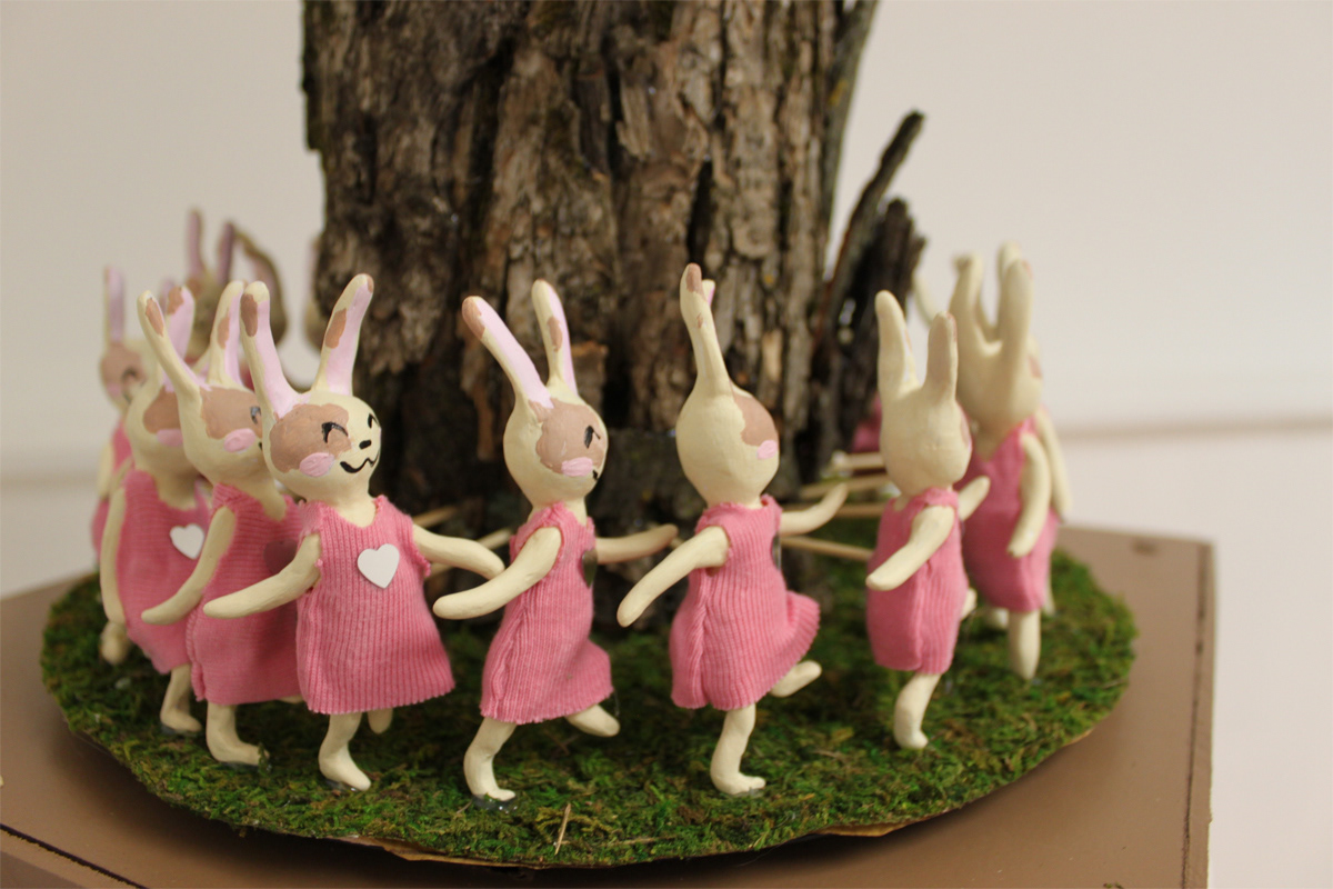 3D Zoetrope zoetrope Sculpture Zoetrope Rabbit Sculpture cute rabbit bunny Animated Sculpture