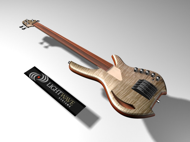 guitar bass 3D rendering design