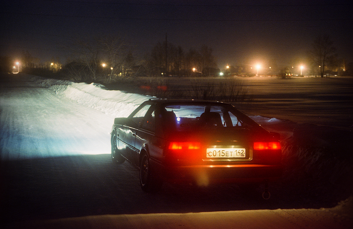 night neon glow aesthetic Film   analog 35mm Russia Siberia Soviet