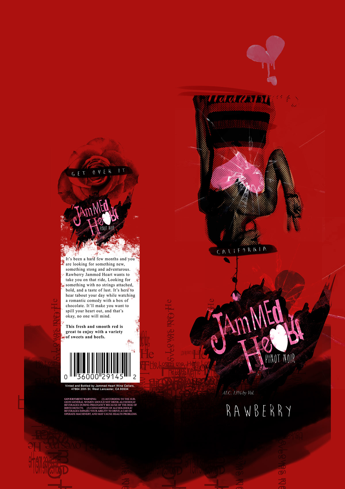 wine bottle jam grunge product design 90's punk pinot noir