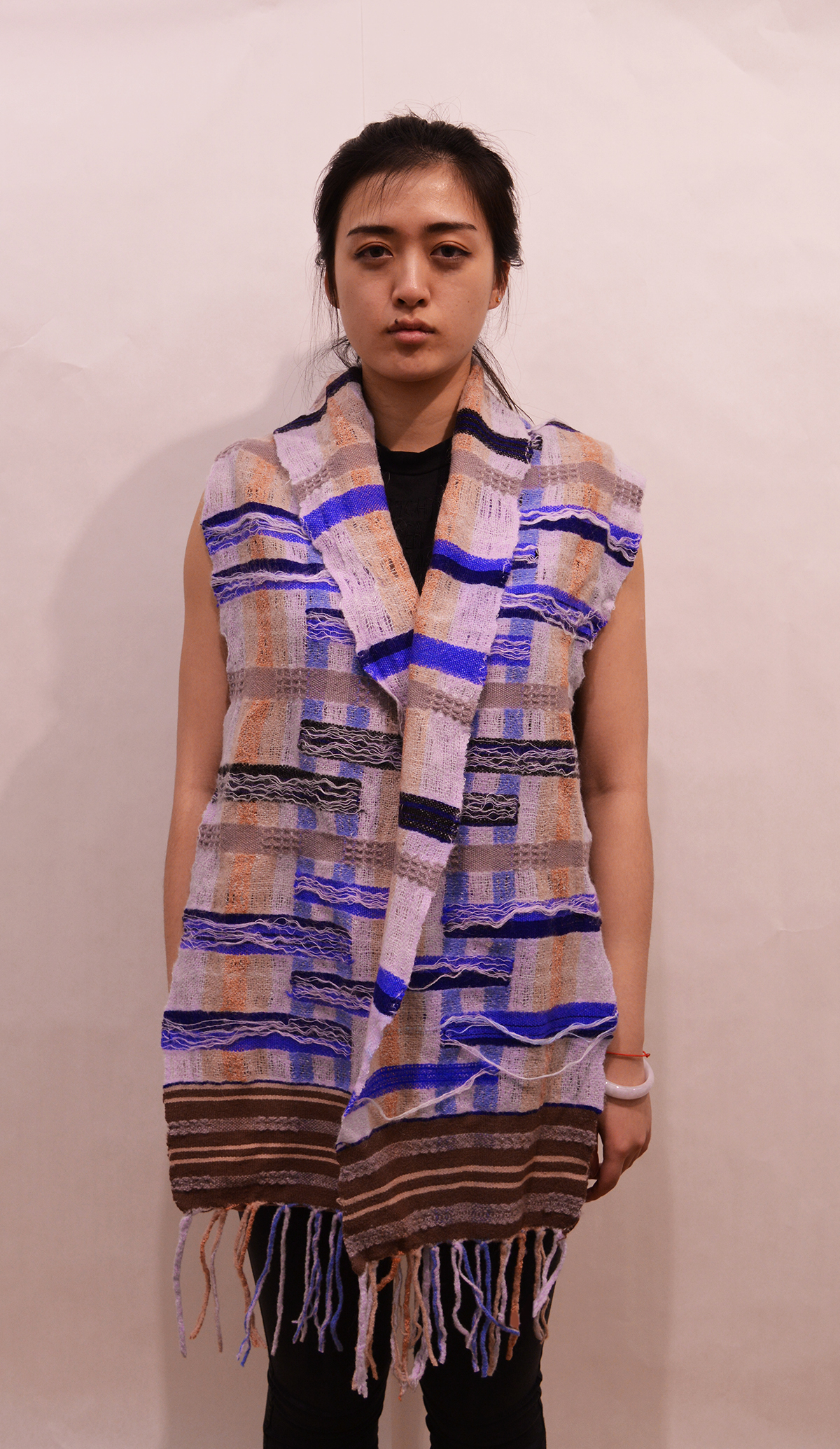 beijing pollution Air Pollution china pollution weave 8-harness wool scarf Hand-loom apparel