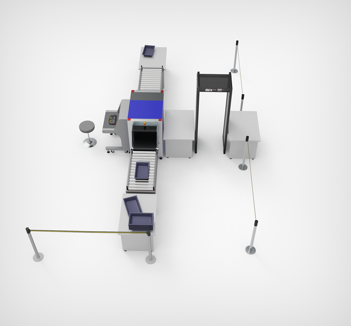 blender keyshot x-ray baggage xray 3D airport security Technical Design introscope