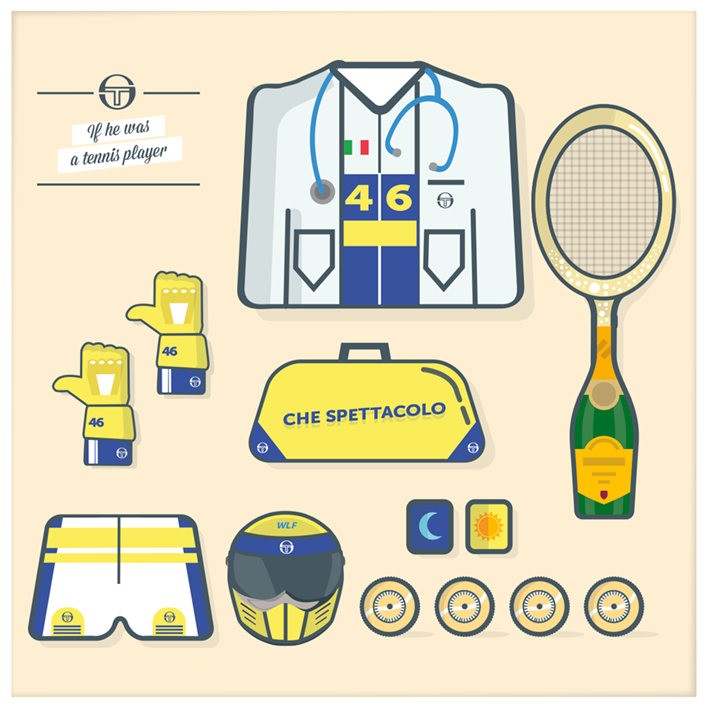 tacchini tennis essential graphic icons celebreties editorial design sport branded content