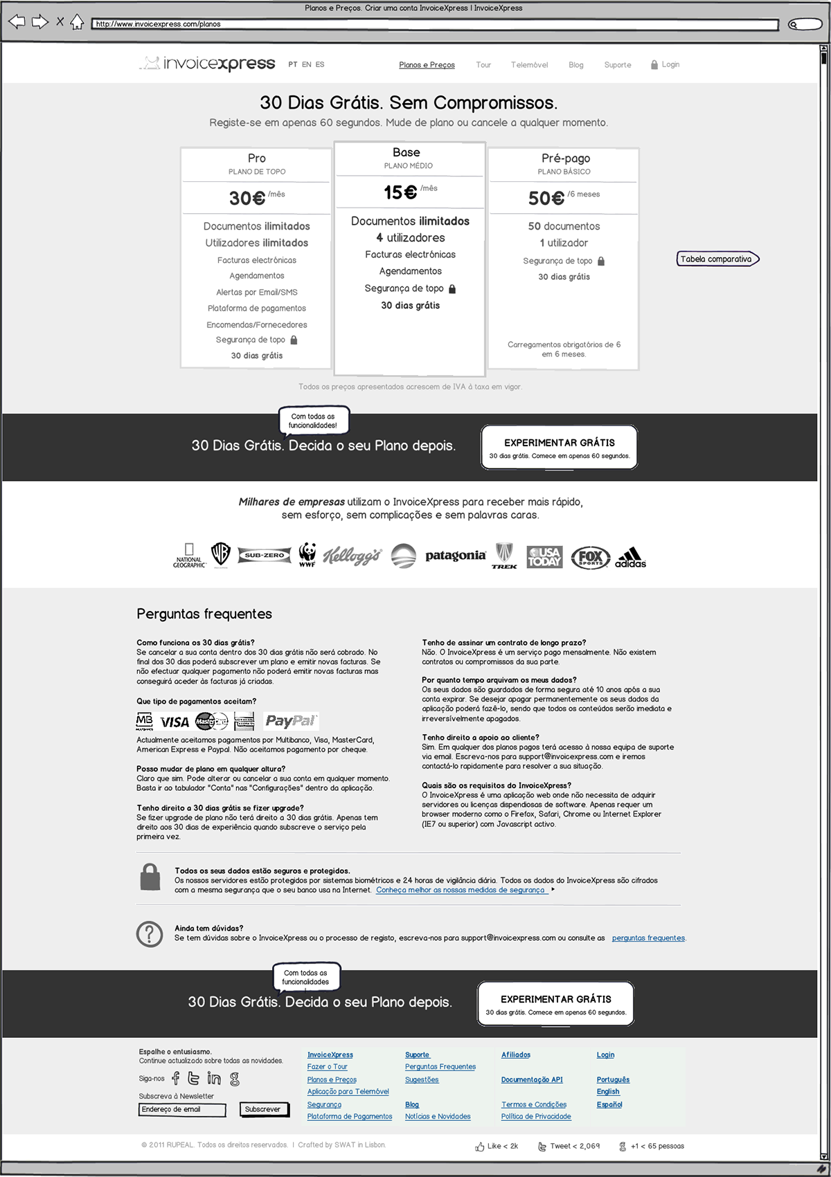 invoicexpress rupeal invoicing SAAS Website redesign wireframes sketches mockups