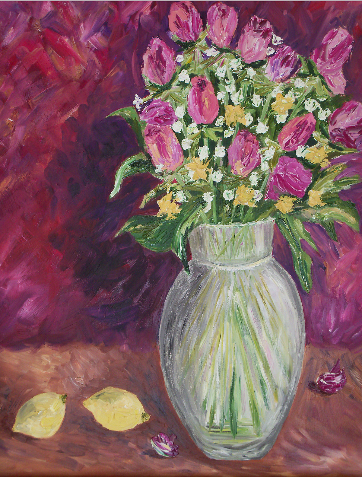 Floral oil paintings
