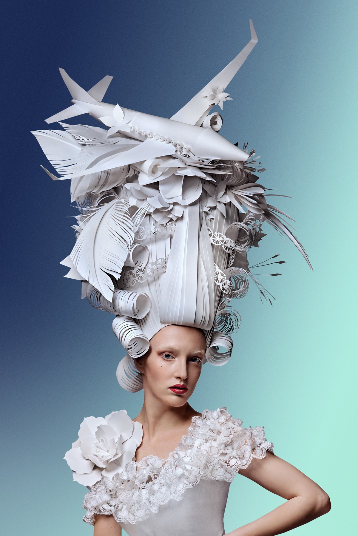 paper skyscraper luxury baroque paper art paper sculptures wig airplane costume ship