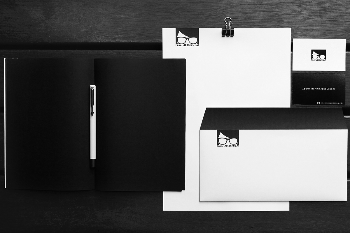 personal brand logo Silhouette black White stationary set stationaries minimalist Minimalism
