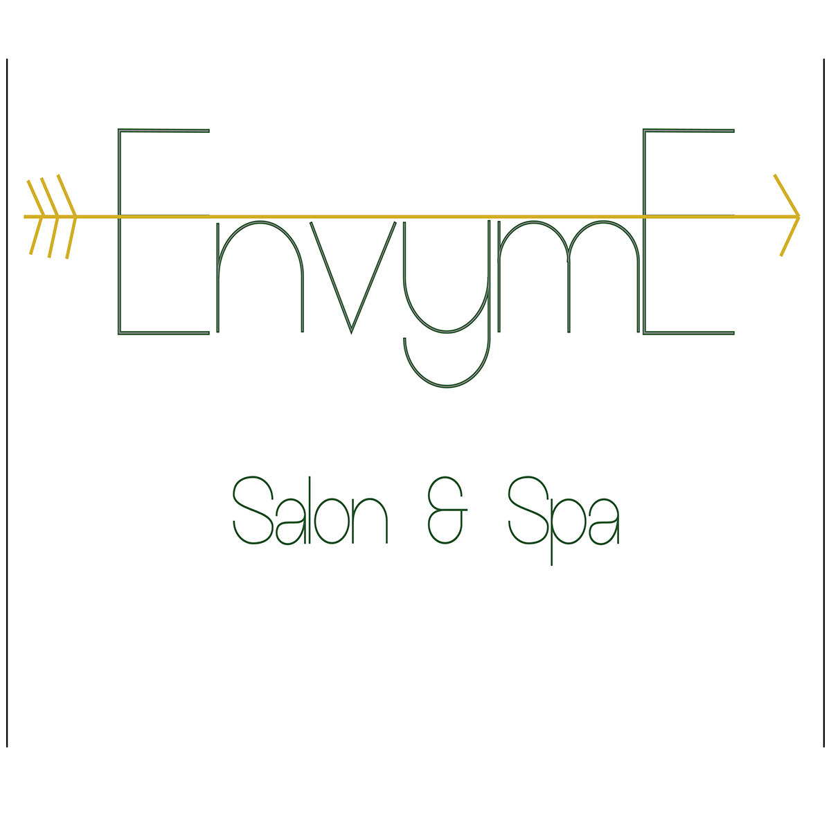 EnvyMe salon Spa green gray gold arrow