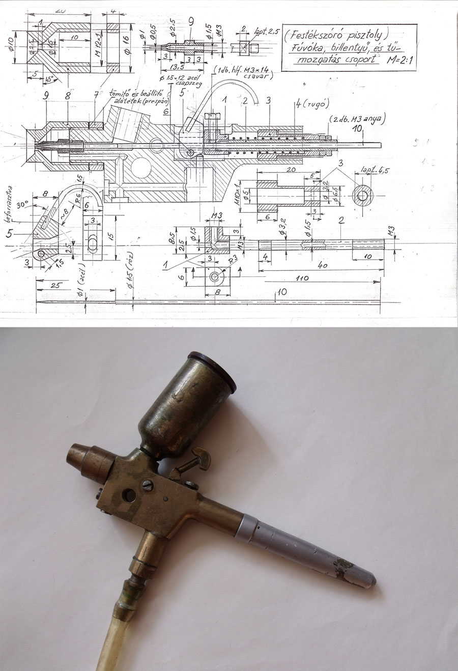 Szentirmai Kálmán Mechanical Drawing raba handmade no digital software Kispest