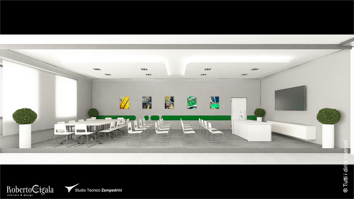 Roberto Cigala interiors & design Rifra masterbatches reception showroom Headquarters offices furniture дизайн интерьера イ ン テ リ ア · デ ザ 室内设计