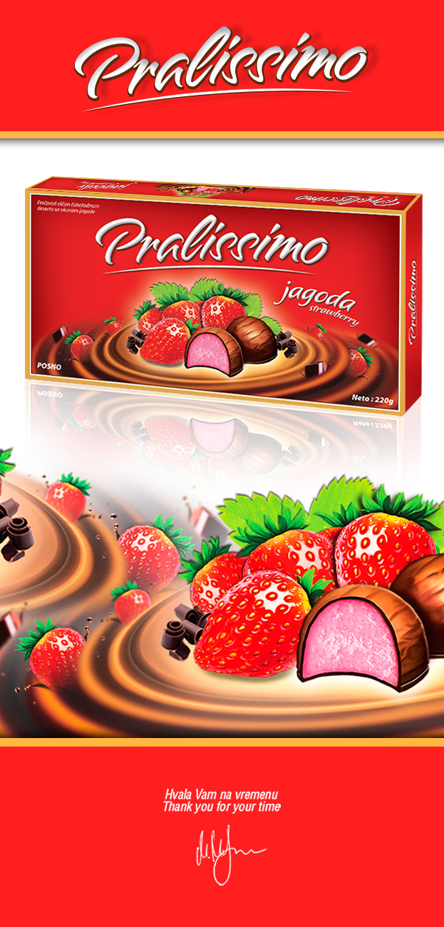 chocolates packing Candy packing Candy pralines red strawberry