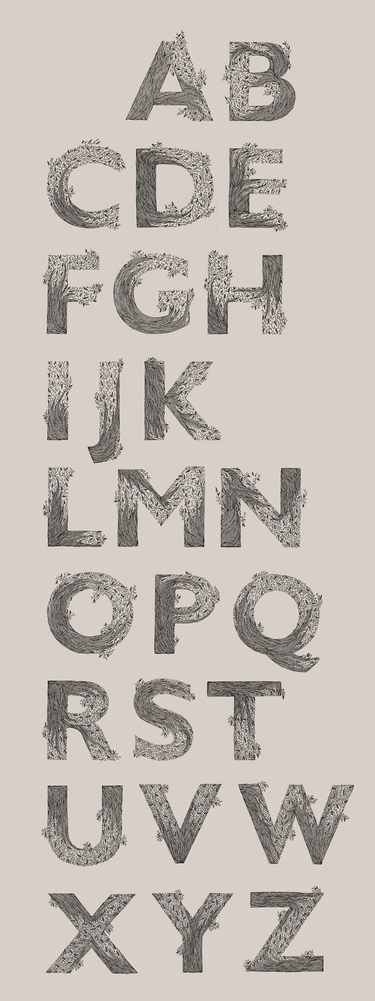 alphabet type pen art pen and ink sketchbook woods line handmade letters latterform Typeface