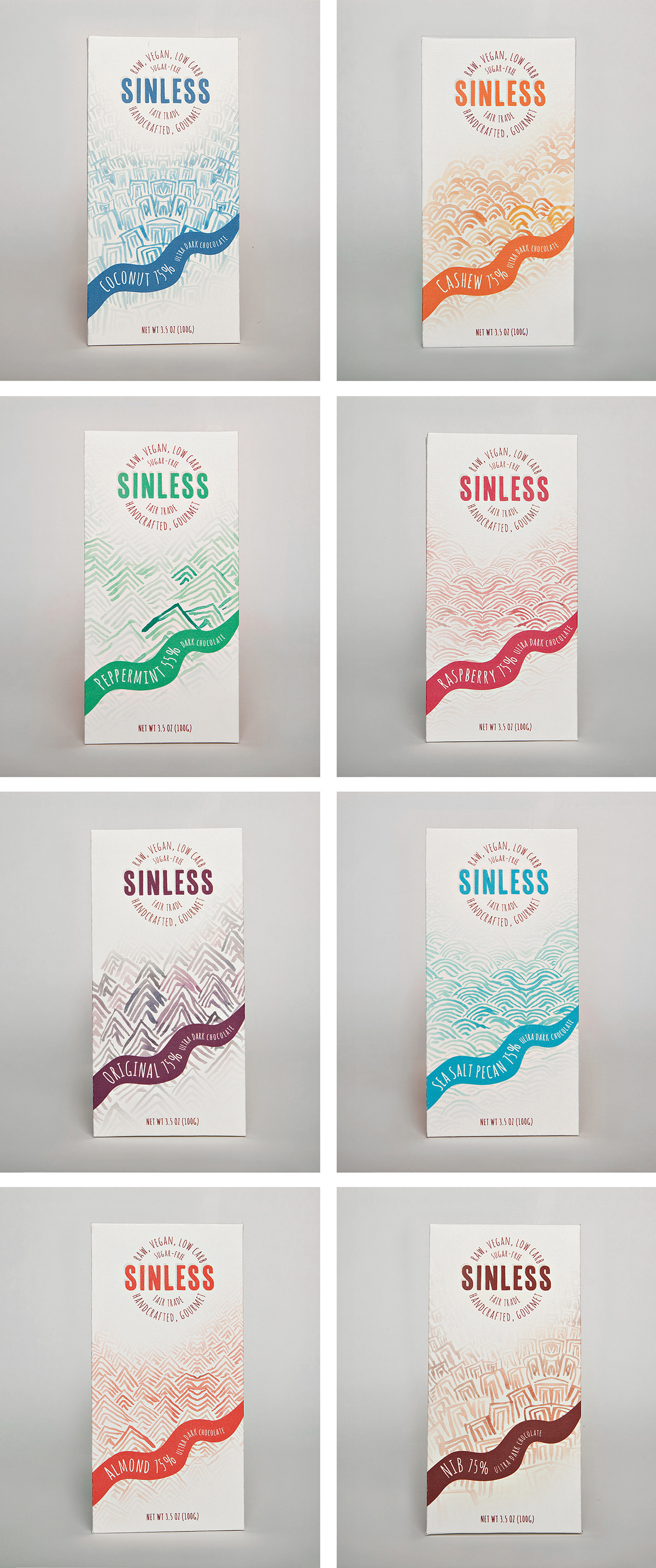 chocolate Sinless pattern watercolor handmade brand identity Food  Candy
