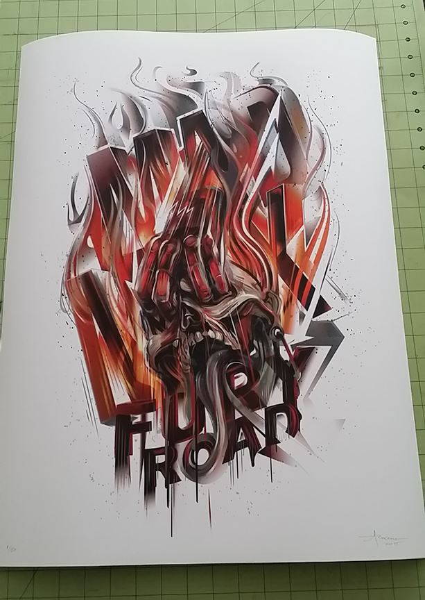 vector Illustrator gradients skull movie poster fire hands energy mexifunk PosterPosse madmax furyroad