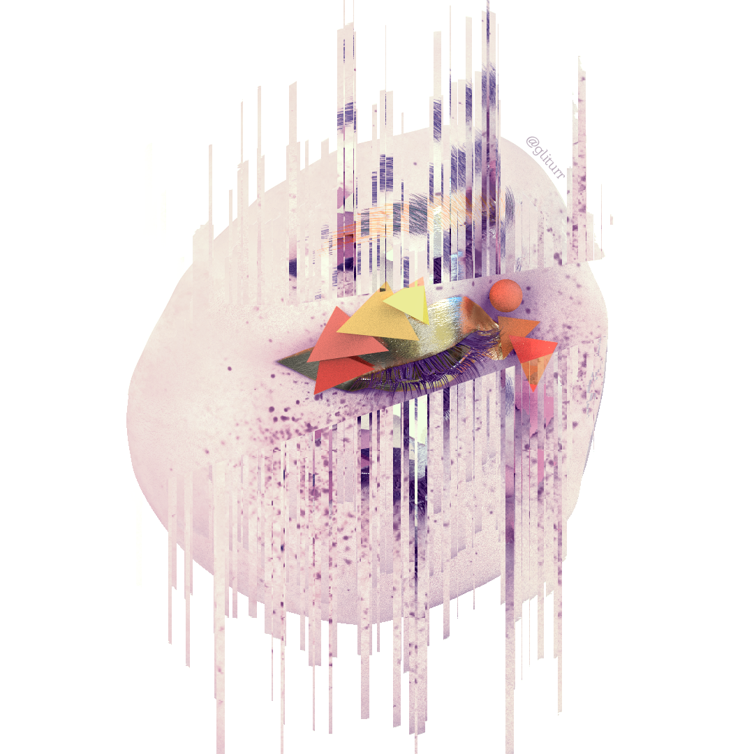 gliturr makeup illustrations galaxy collage 3D Render lip art Flowers