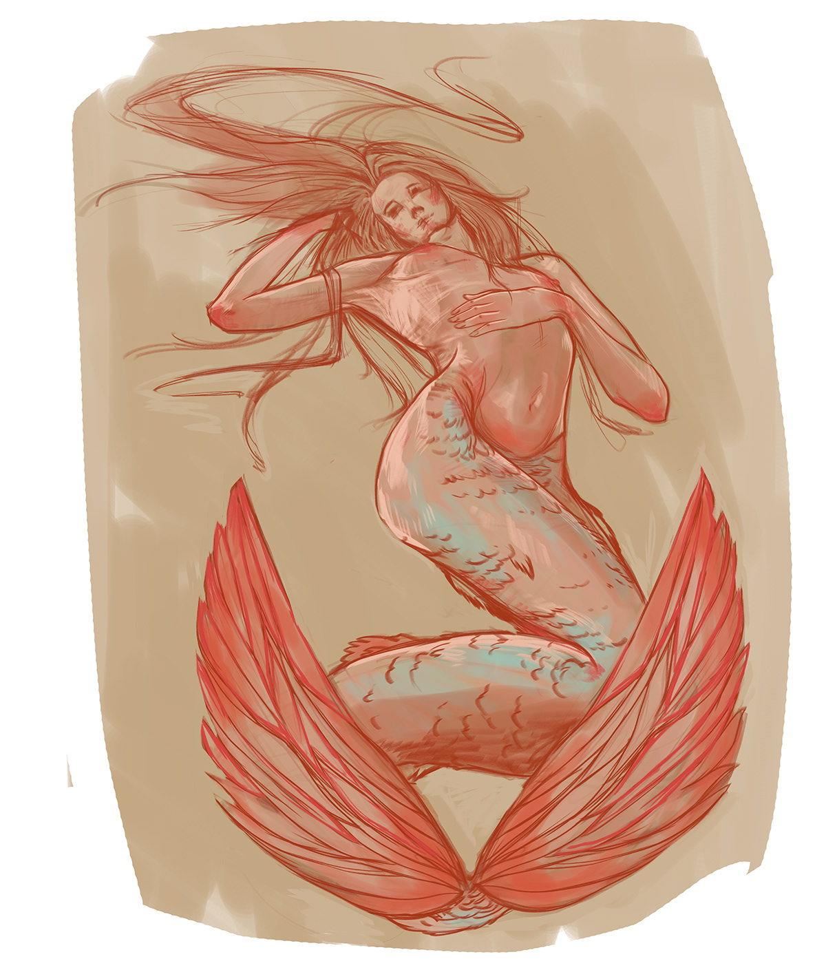photoshop ILLUSTRATION  Character design Drawing  painting   mermaids piter pan sketches