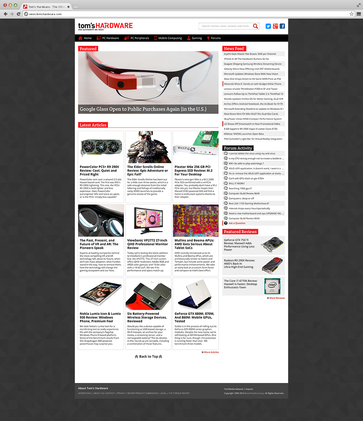 tom's hardware tech site Website Technology redesign webpage page Web