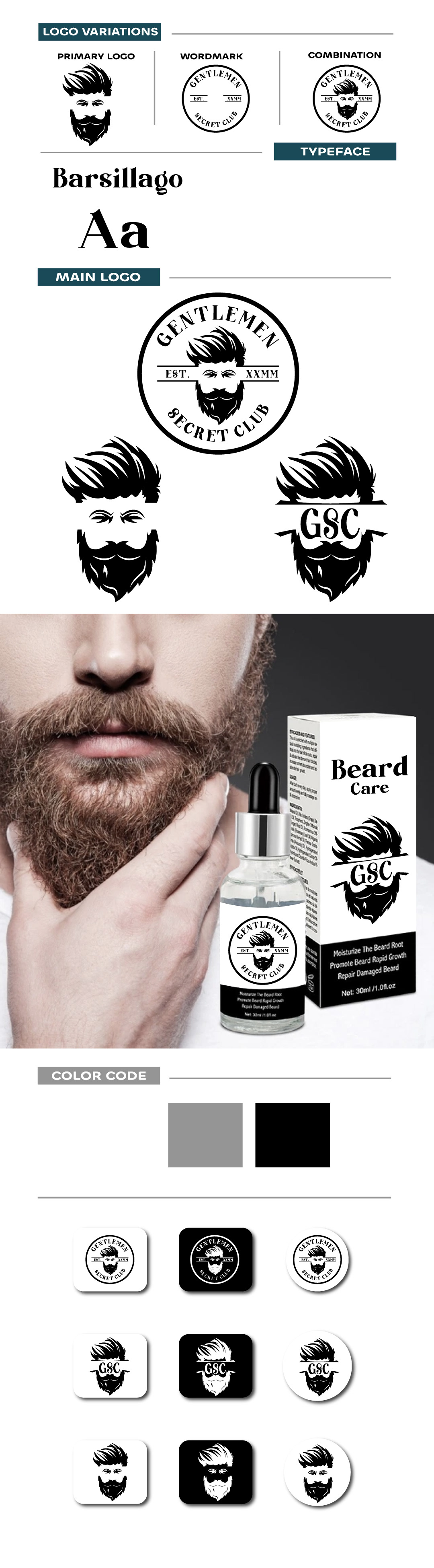 text typography   brand identity Logo Design Graphic Designer marketing   beard Character vector beards