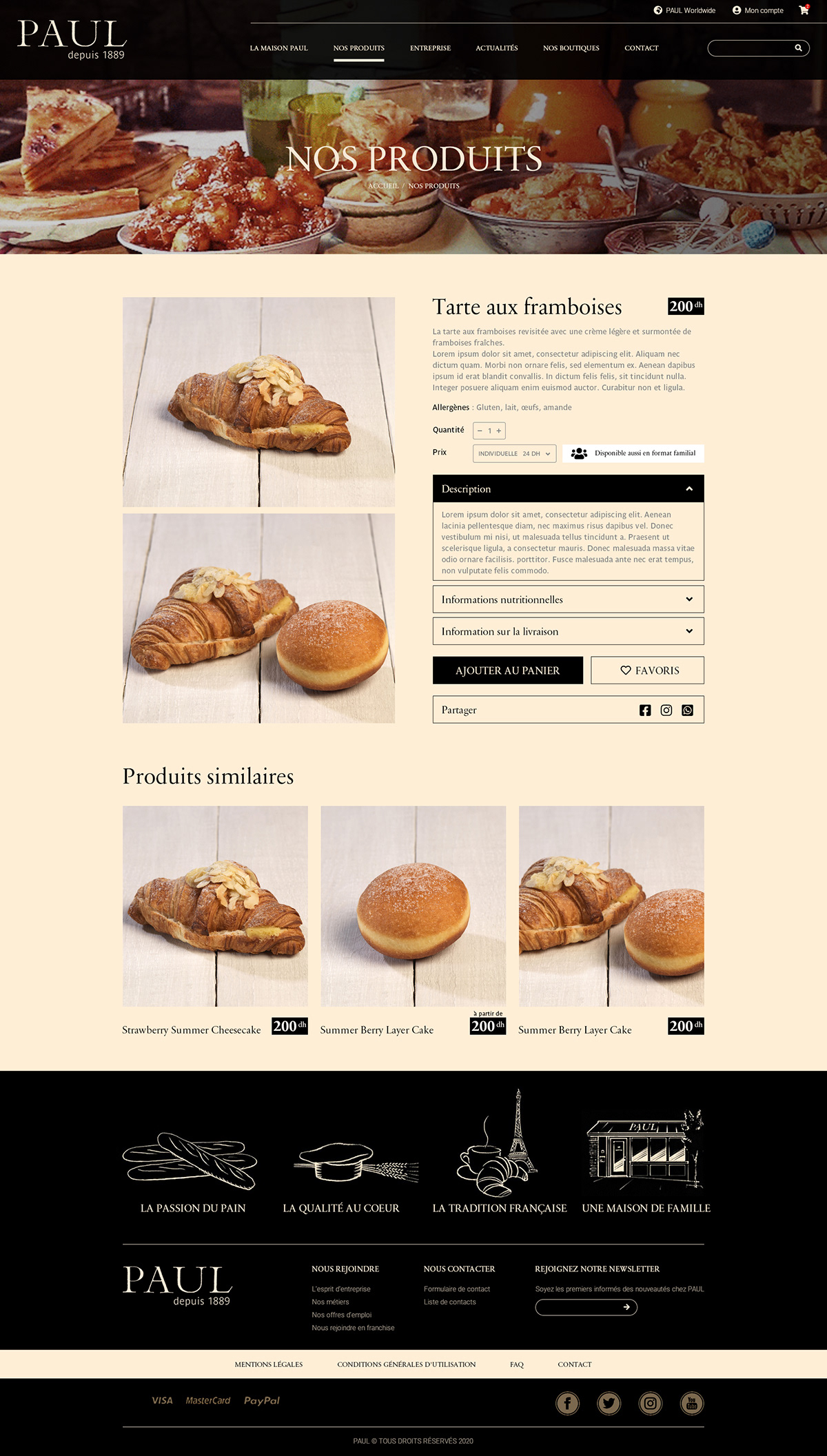 bakery Food  landing page UI/UX Website Design