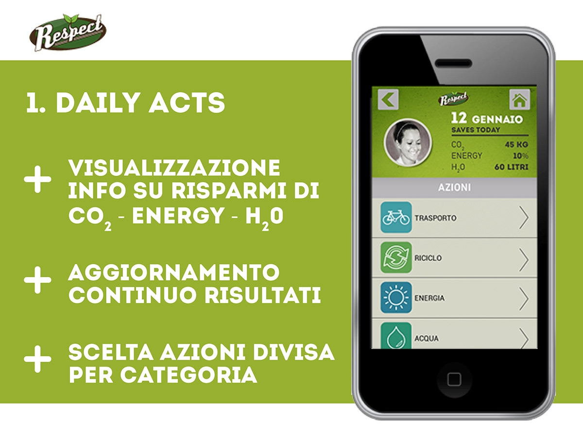respect green Ecology app UX design Interface mobile Behavior apps