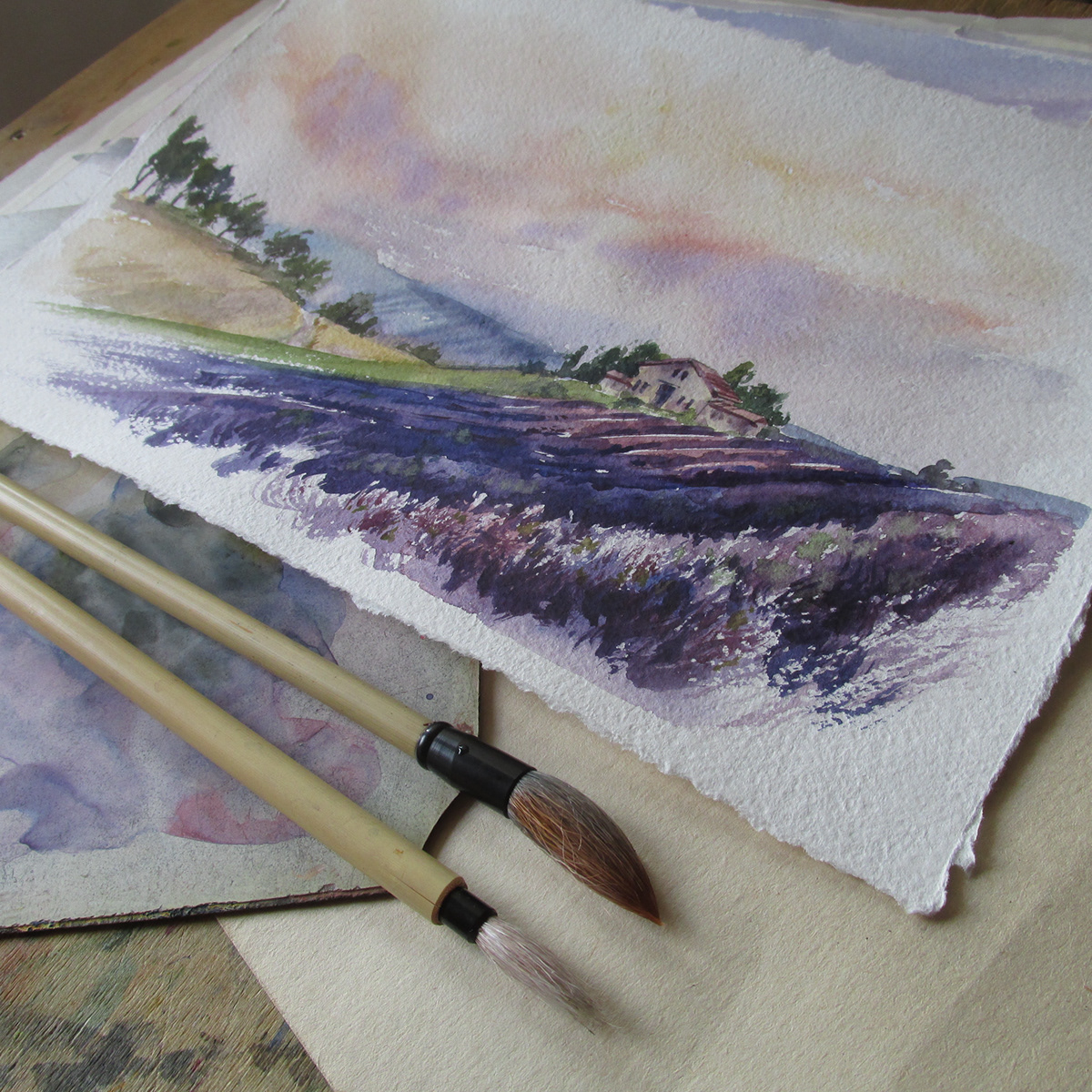 watercolor Workshop aquarella акварель мастер-класс Provence Landscape пейзаж Прованс