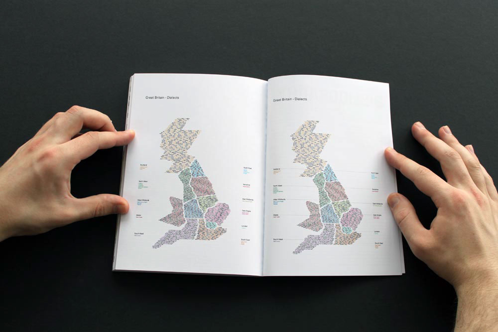 book design layouts colours Booklet language map type map