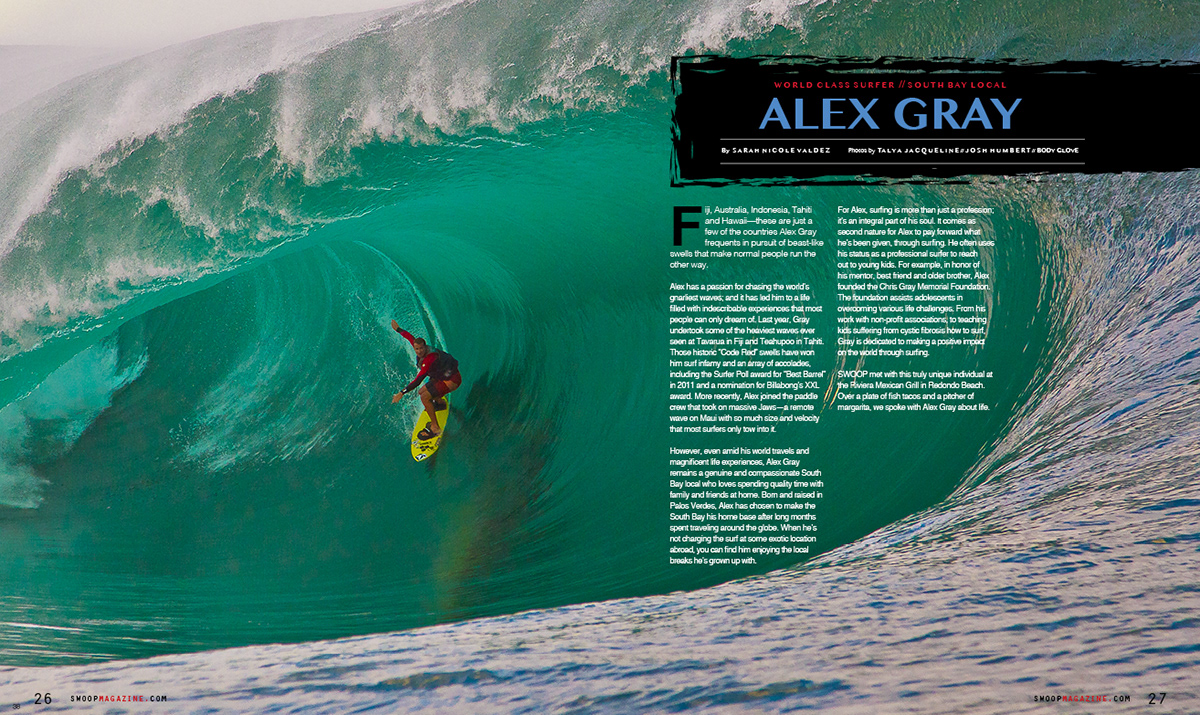 Alex Gray  surfing swoop magazine magazine Layout interview