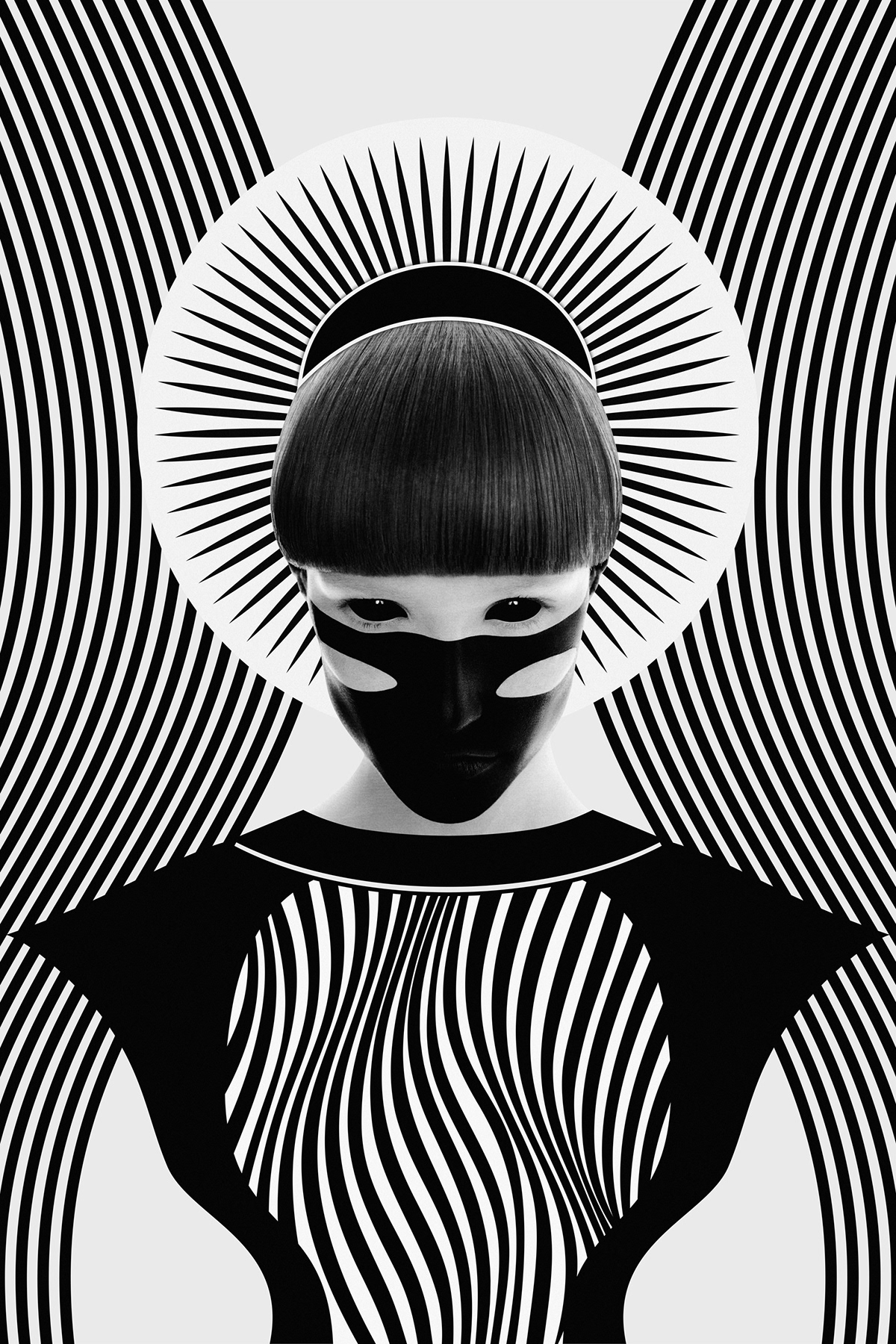Fashion  Photography  portrait beauty model photographer woman Lines art abstract black and withe