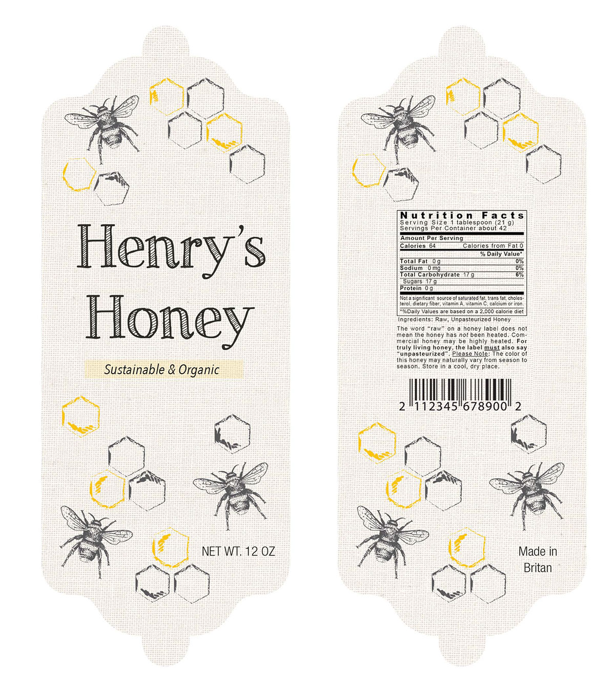 Packaging Food  honey branding  organic bee