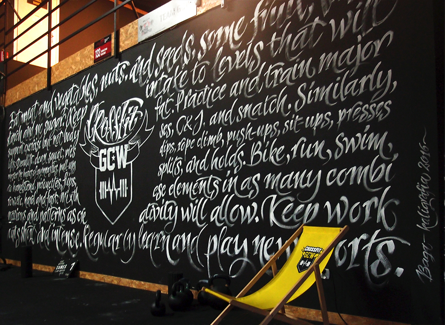 wedding team calligraffiti letters on wall pisanie na ścianie