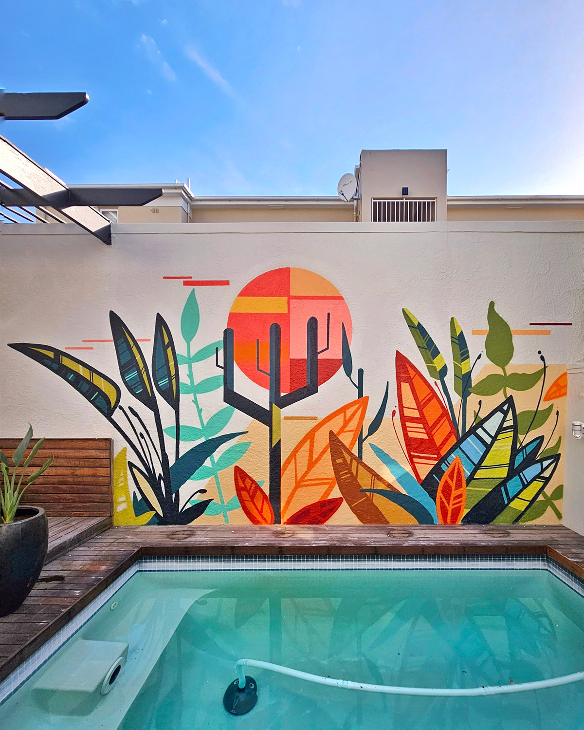 art Mural streetart painting   summer plants interior design  decor architecture