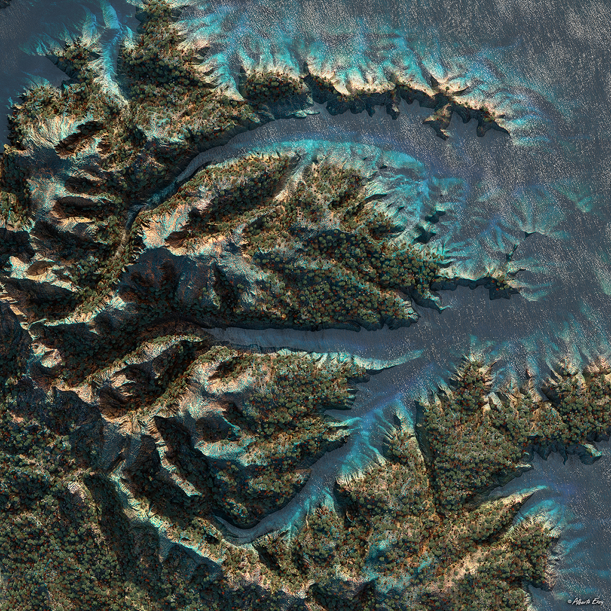 Adobe Portfolio 3D CGI terrain Elevation textures Color Maps