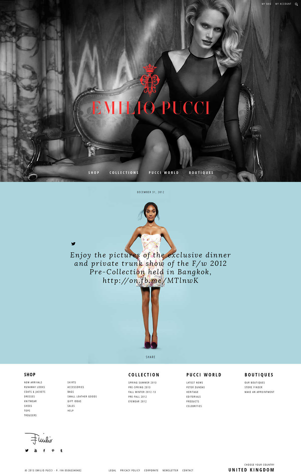 e-commerce Fashion  Pucci Emilio Pucci Web Design  UI