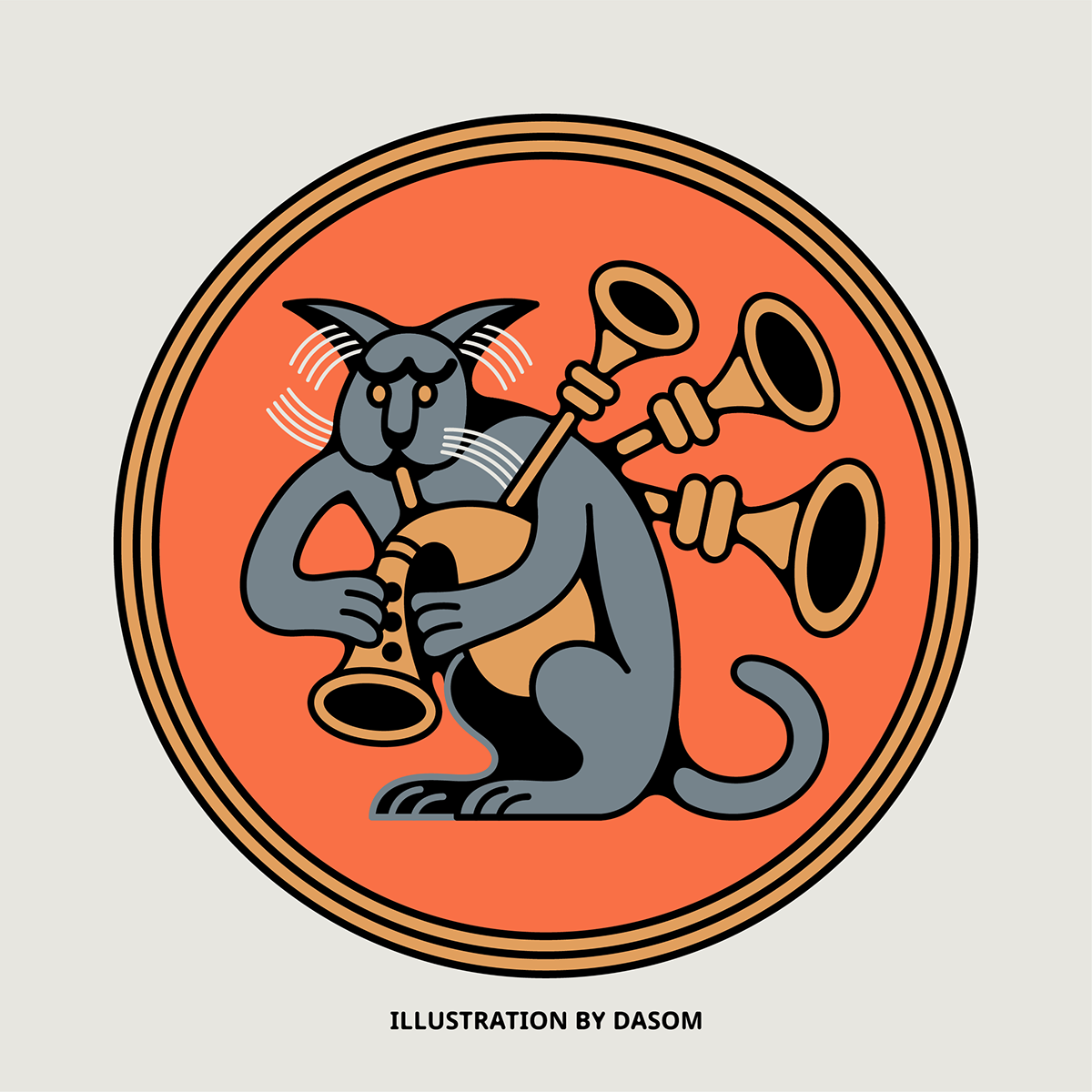 adobe illustrator animal Cat Character color Digital Art  digital illustration ILLUSTRATION  medieval vector