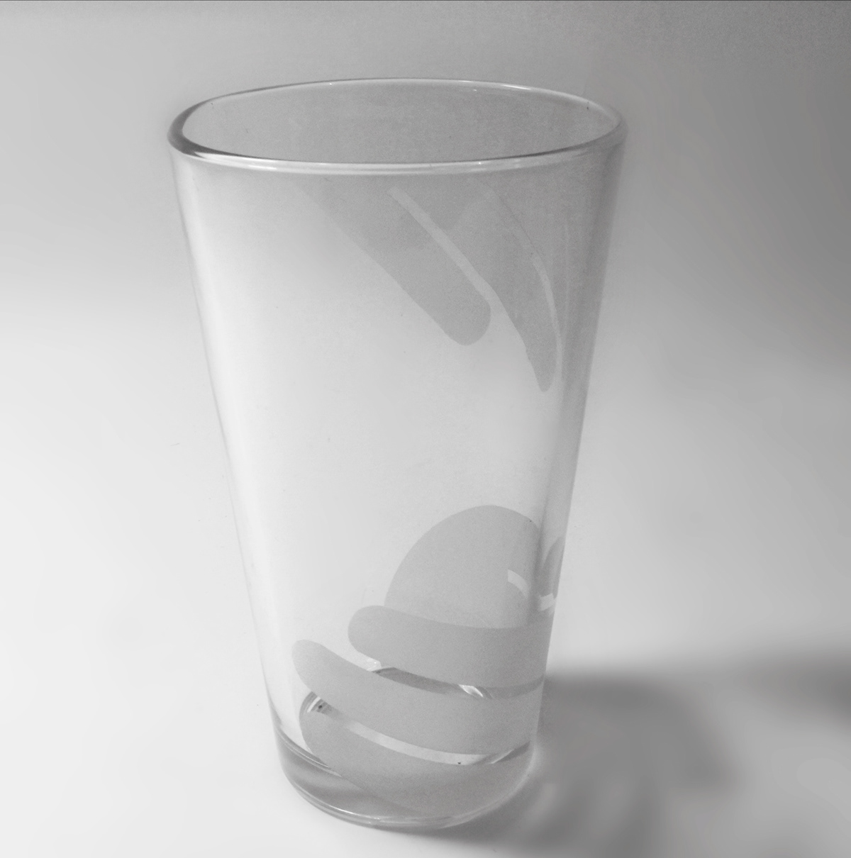 Sandblasting glassware symbol hands handprint glass inspire