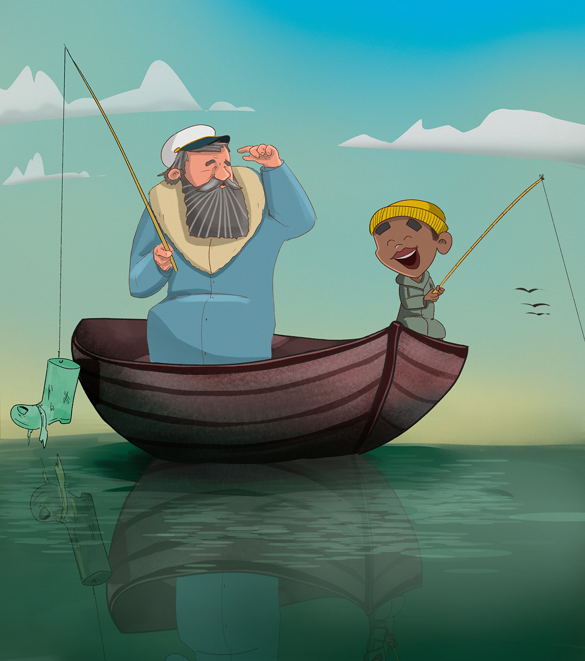 anchor avó charcater design children's book dia dos pais kidlitart Marinheiro marujo pai pescador