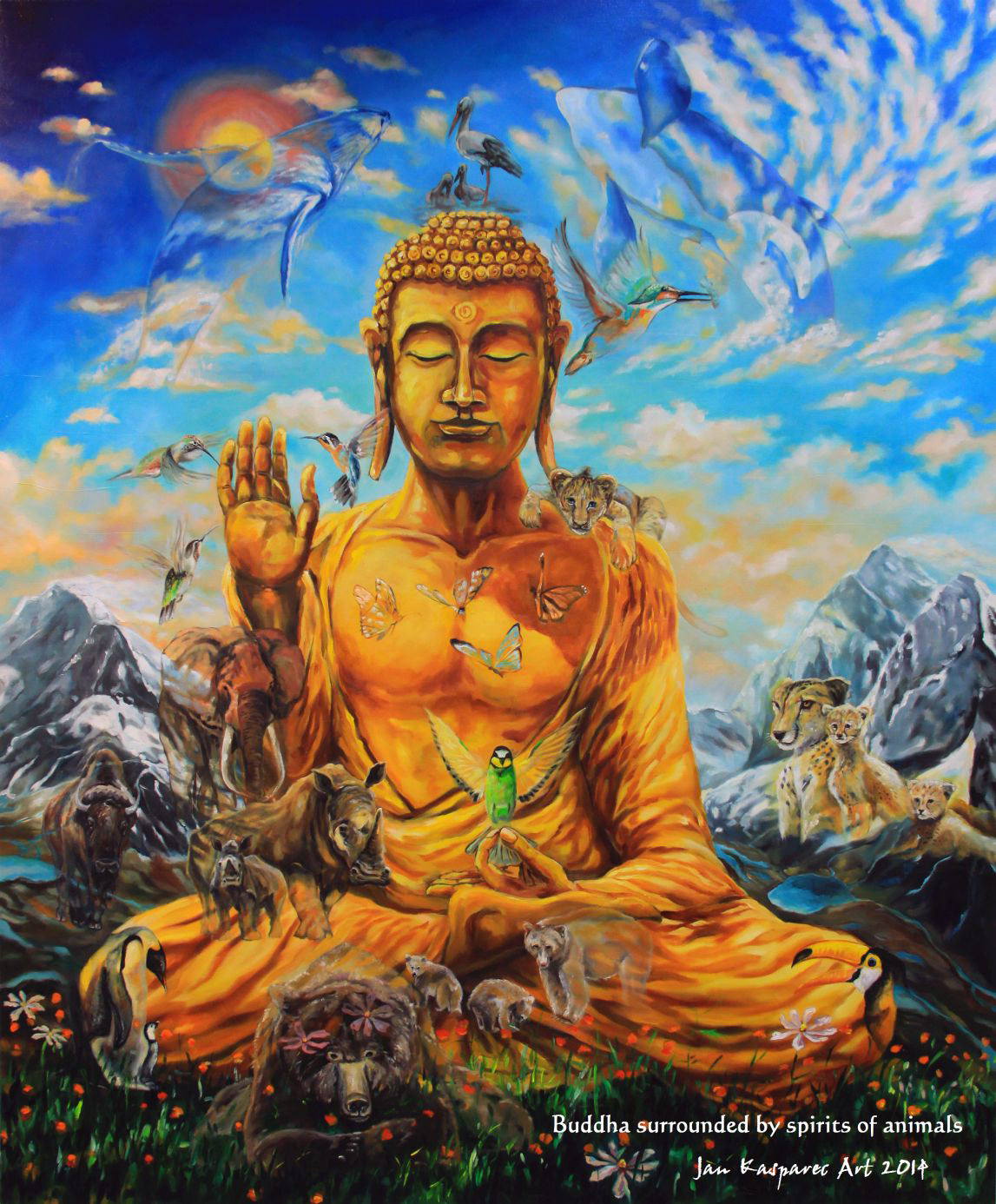 Buddha Buddha painting spiritual meditation contemporary art surrealism surrealist kasparec