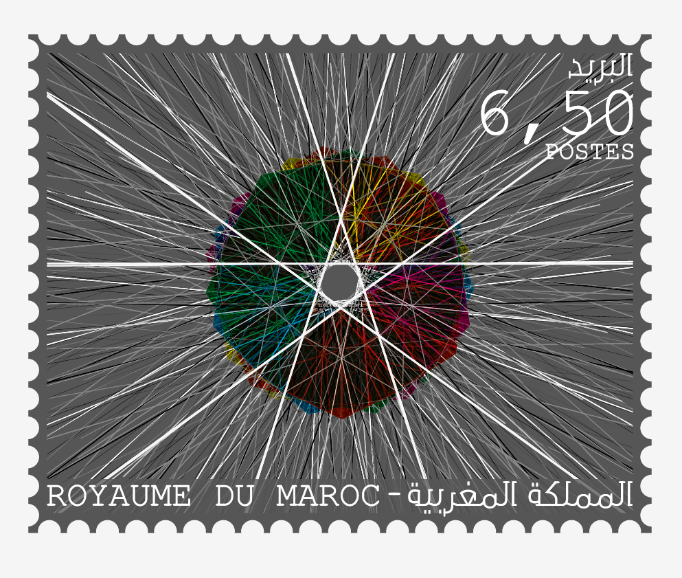 stamp Morocco centennial eye modern art
