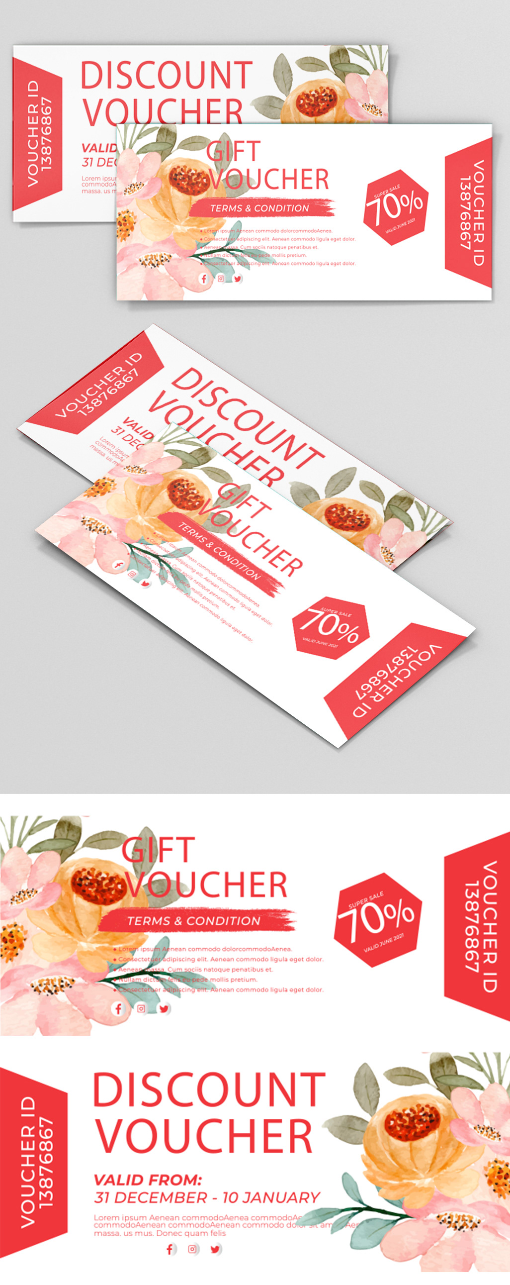 banner design business COUPON decoration floral card vector gift gift card Invitation promo voucher